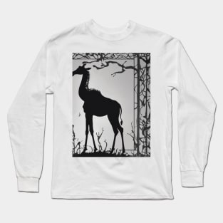 Girrafe Shadow Silhouette Anime Style Collection No. 154 Long Sleeve T-Shirt